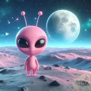 cute pink alien