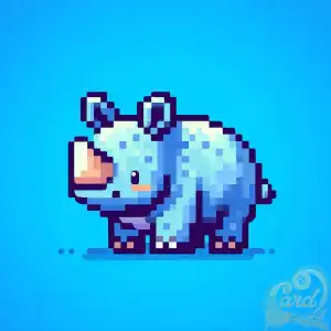 Cute Rhinoceros on Pixel
