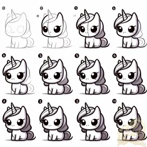 Cute Unicorn Drawing Guide