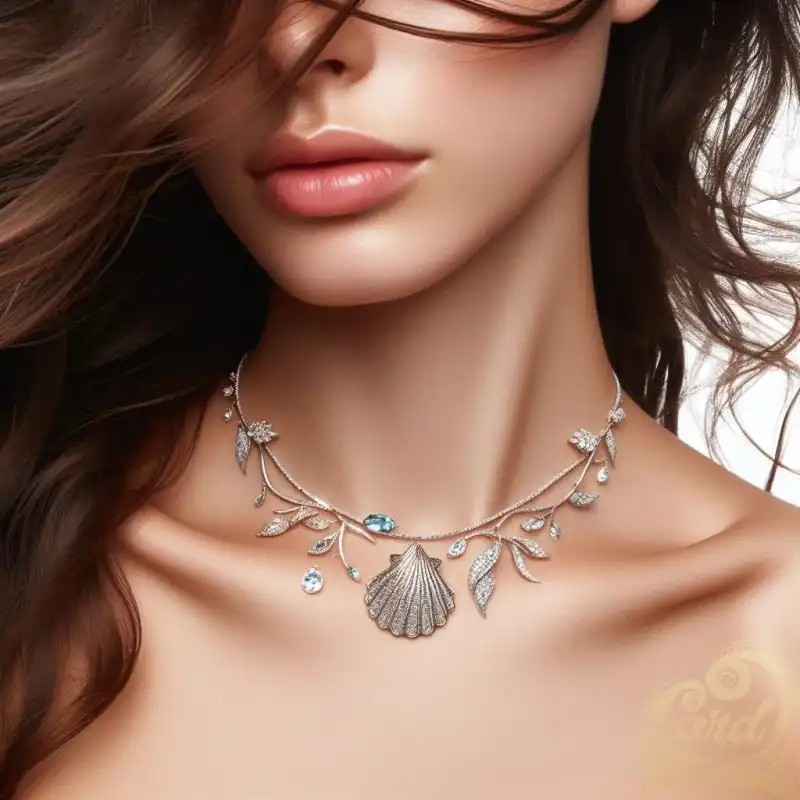 Diamond Sea Shells Necklace