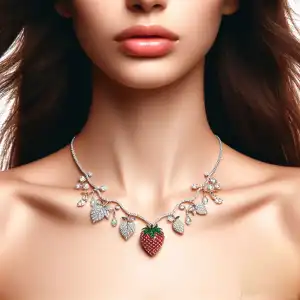 Diamond Strawberry Necklace