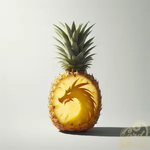 Dragon-Cutout Golden Pineapple