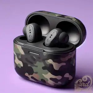 Earbuds Purple Background