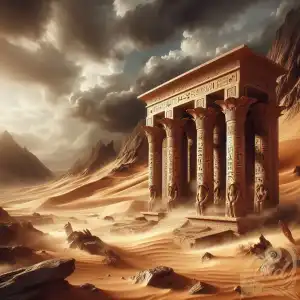 Egyptian Temple in sand storm