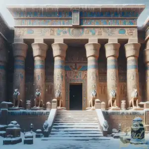 Egyptian Temple in snow