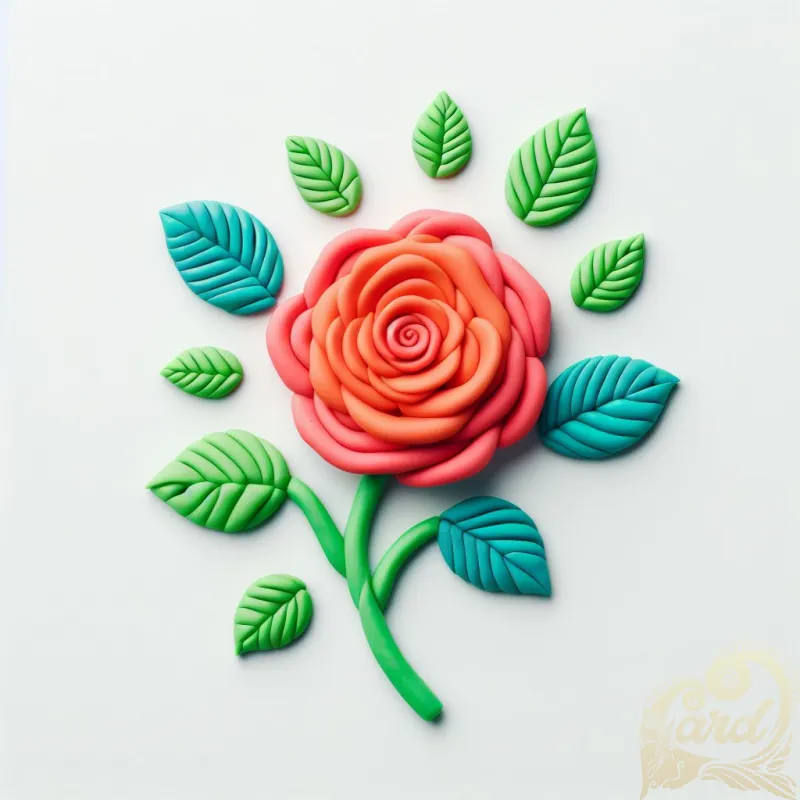 Elegant Blooming Clay Rose