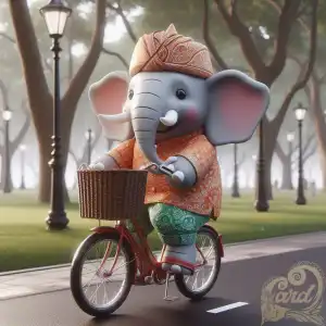Elephant riding a bike 