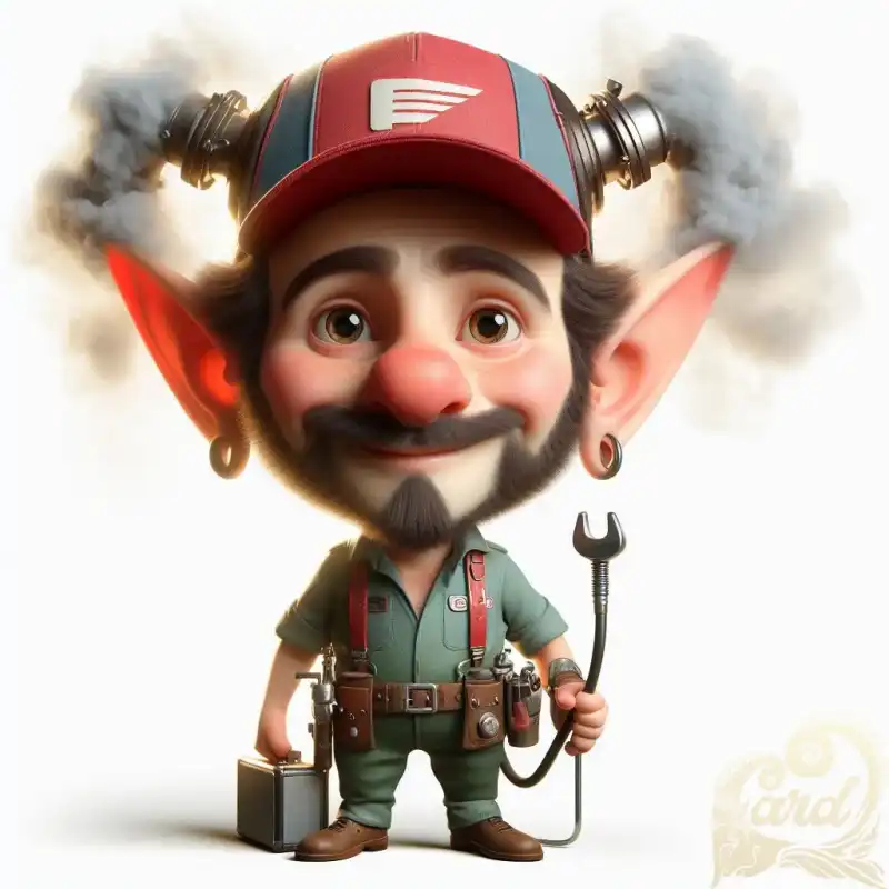elf mechanic caricature