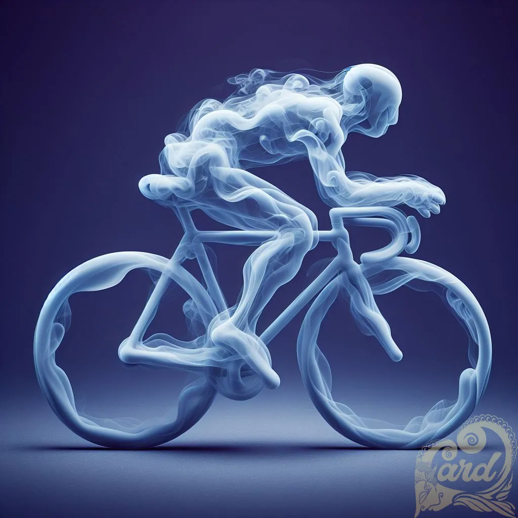 Ethereal Cyclist in Motion