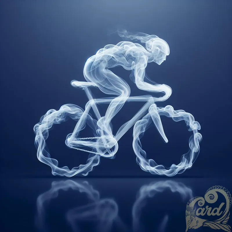 Ethereal Cyclist in Motion