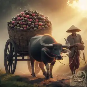 Farmer brings mangosteen fruit