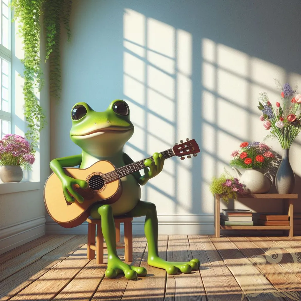 Frog playing guitar