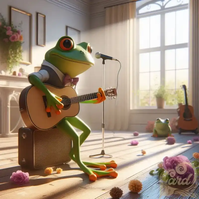 Frog playing guitar