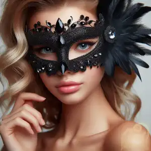 girl in black mask