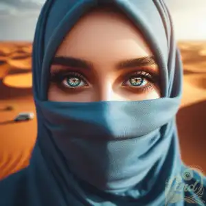 girl in blue hijab