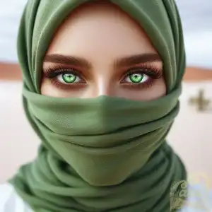 girl in green hijab
