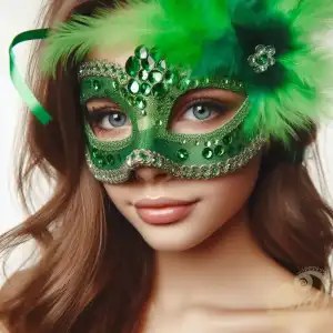 girl in green mask