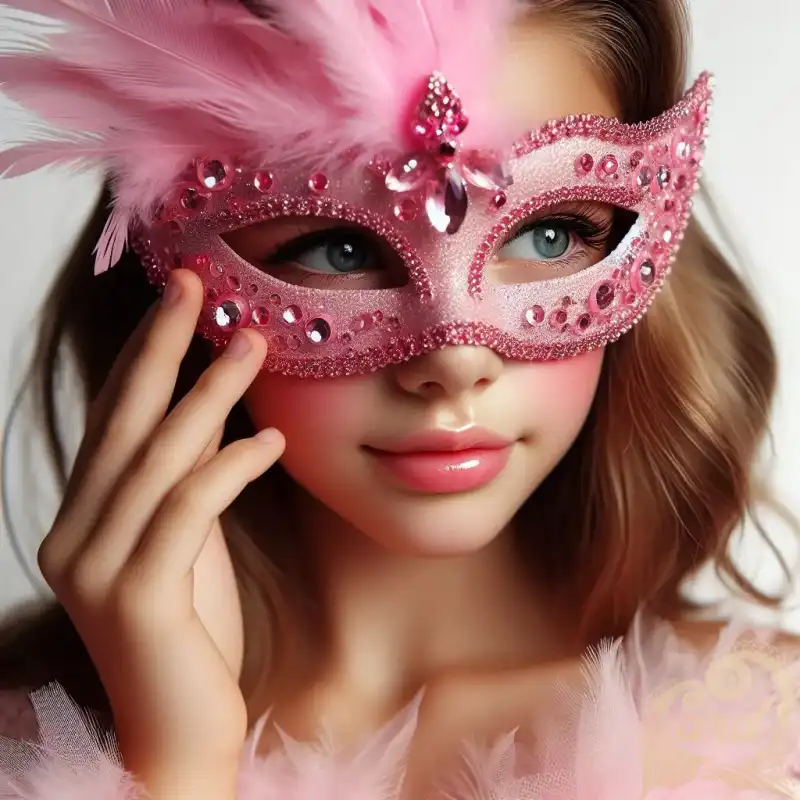 girl in pink mask