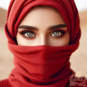 girl in red hijab