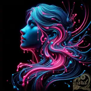 girl with neon light