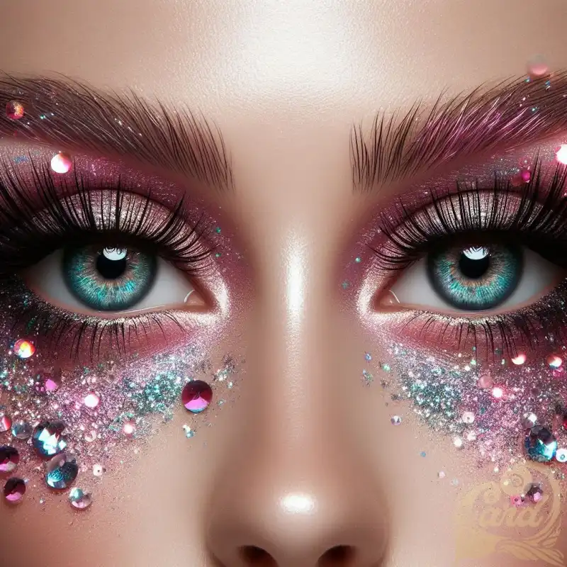 glitter pink eyes