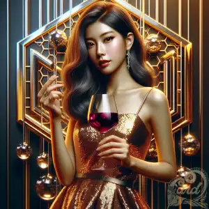 Gold gown wine