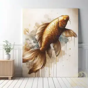 Golden brown koi fish