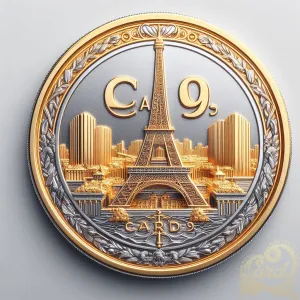 Golden Eiffel Cityscape Coin