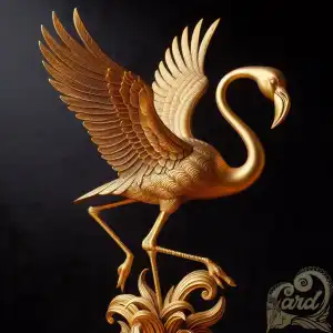 golden flamingo statue