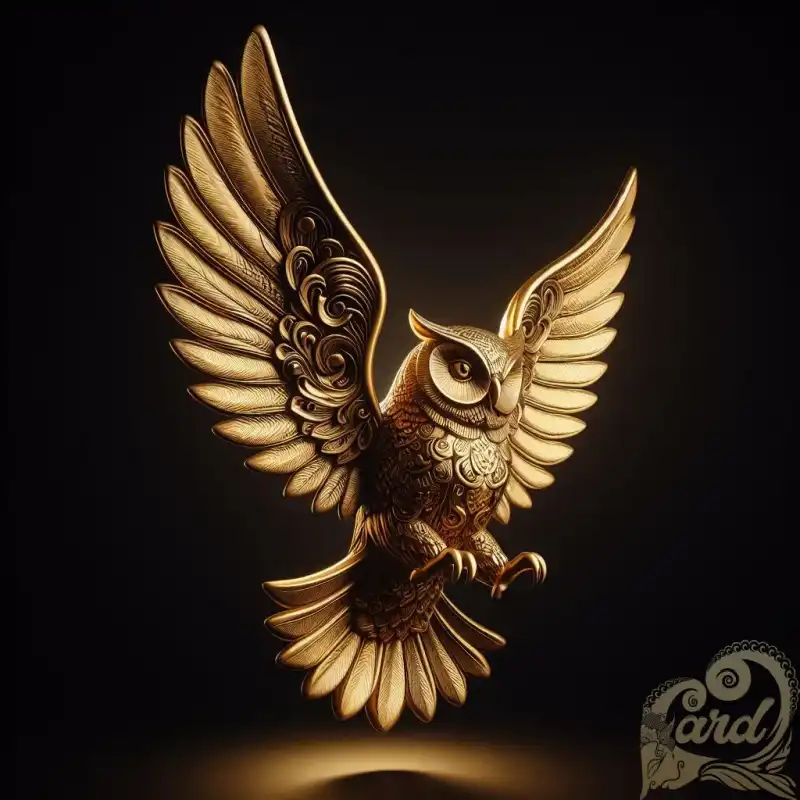 golden owl statue
