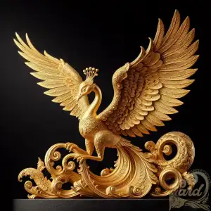 golden peacock statue