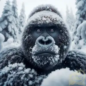 Gorilla in winter