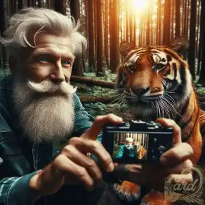 grandfather with tiger