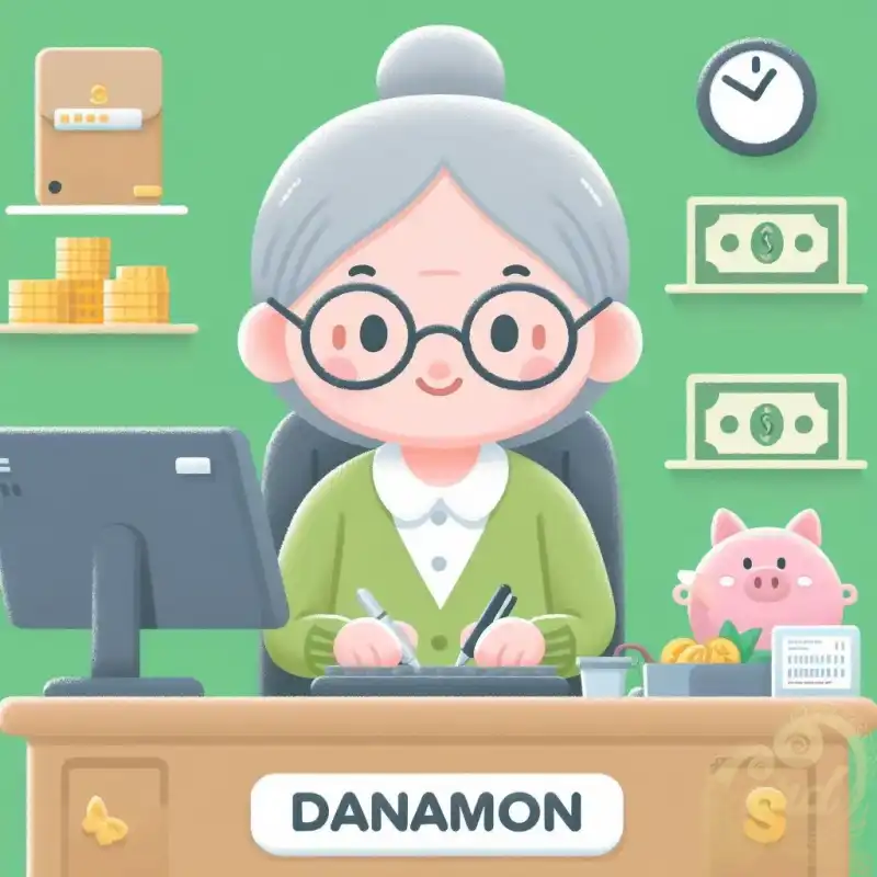 Grandma working at a bank 1