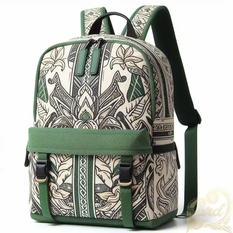 Green batik bags