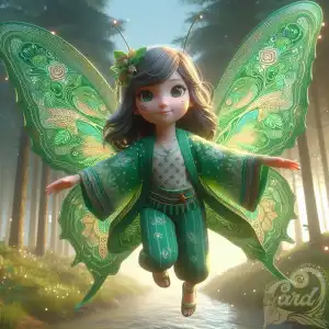 Green butterfly girl
