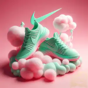 green cotton candy shoes