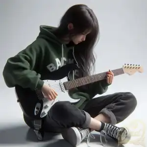 green guitarist