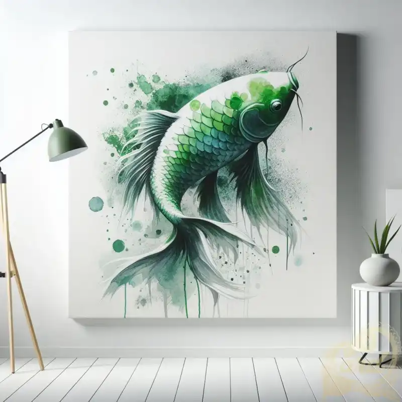 Green koi fish