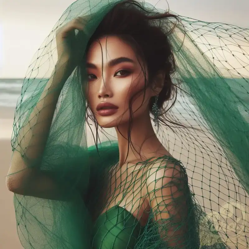 green netting dress