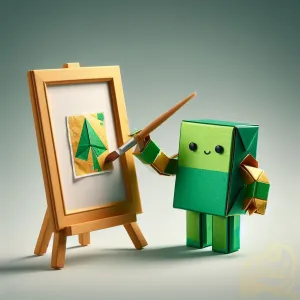Green Origami Artist Bot