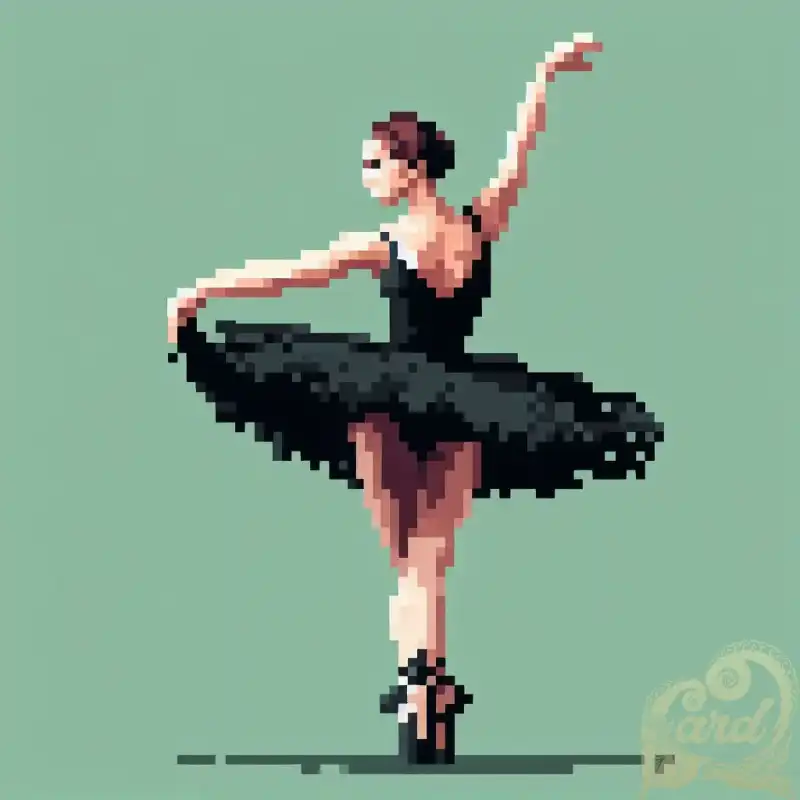 green pixelated ballerina