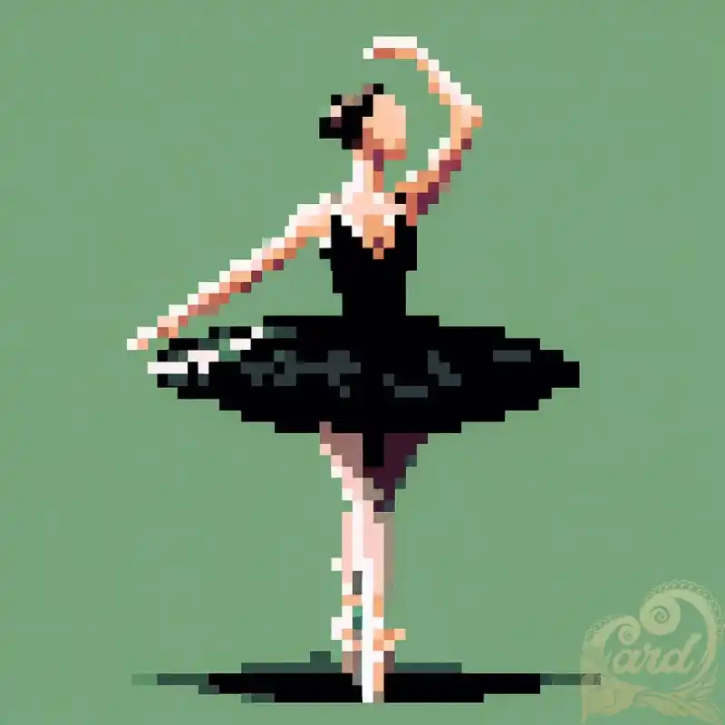green pixelated ballerina