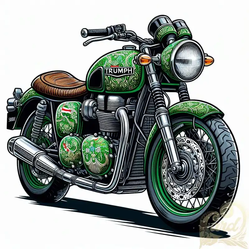 green retro motorcycle
