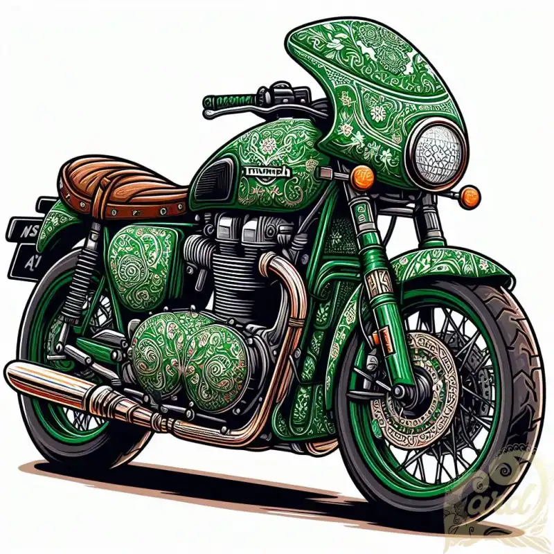green retro motorcycle