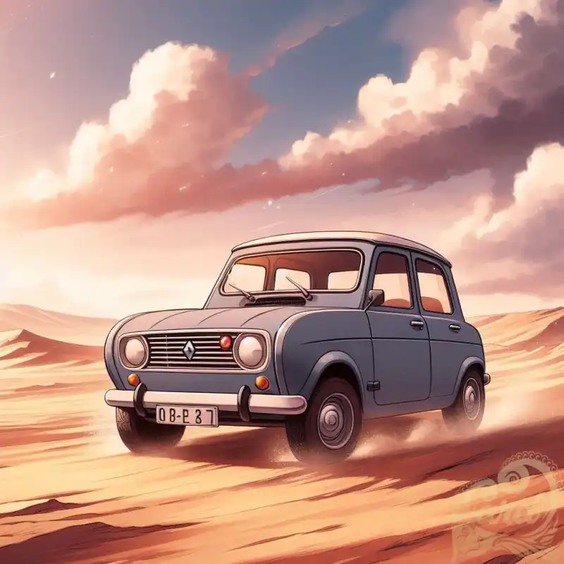 grey car in desert