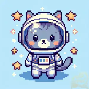 grey cat astronaut
