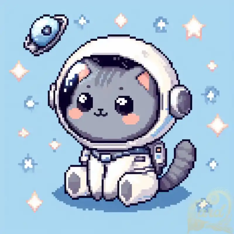 grey cat astronaut