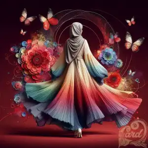 Hijab Surreal Red