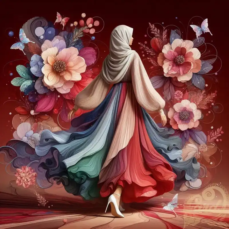 Hijab Surreal Red